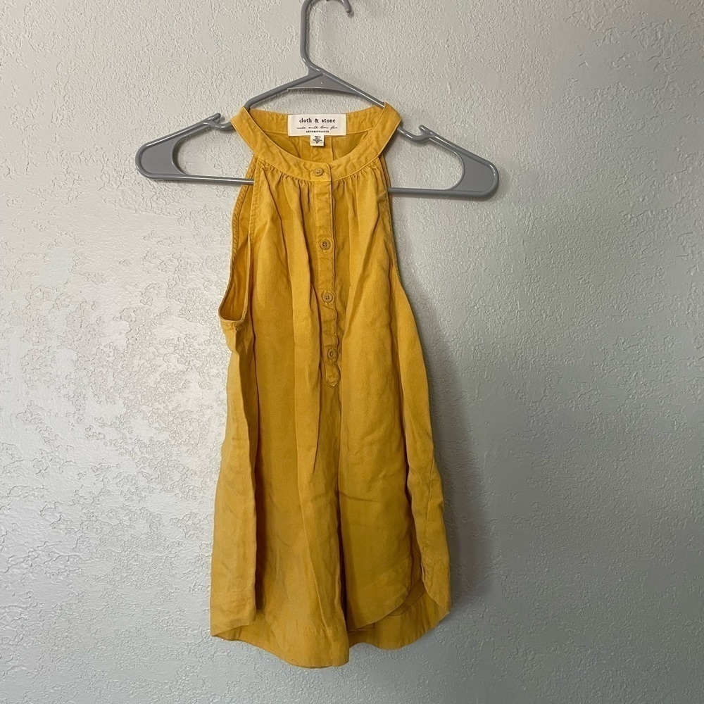 Cloth & Stone Anthropologie yellow sleeveless blouse